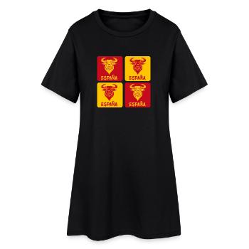 Espagne Taureau National Couleurs Design - Robe T-shirt Femme - noir - Devant