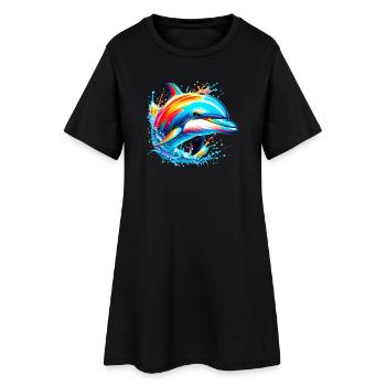 Dauphin - Robe T-shirt Femme - noir - Devant