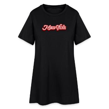 New York Neon Retro Script - Frauen T-Shirt-Kleid - Schwarz - Vorne