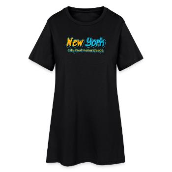 Nuits de graffiti à New York - Robe T-shirt Femme - noir - Devant