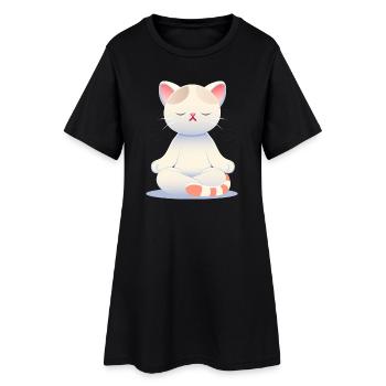 Chat Zen - La pleine conscience aux couleurs douces - Robe T-shirt Femme - noir - Devant
