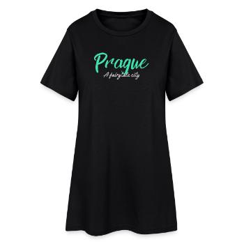 Ville des contes de fées de Prague - Robe T-shirt Femme - noir - Devant