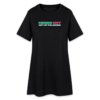 Aztec City Neon Mexiko-Stadt Retro - Frauen T-Shirt-Kleid - Schwarz - Vorne