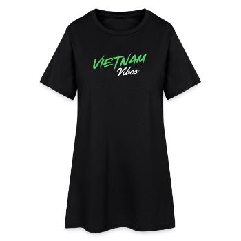 Vietnam Vibes Brush Script - Women’s T-Shirt Dress - black - Front