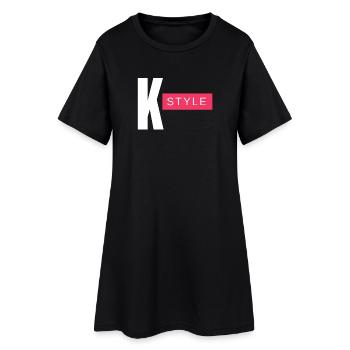 Logo en K Style Grass avec un accent rose - Robe T-shirt Femme - noir - Devant