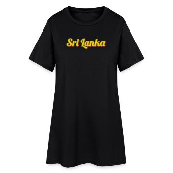 Sri Lanka Retro-Schrift in Farbe - Frauen T-Shirt-Kleid - Schwarz - Vorne