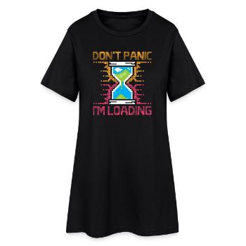 Ne paniquez pas - Sablier de chargement de pixels - Robe T-shirt Femme - noir - Devant