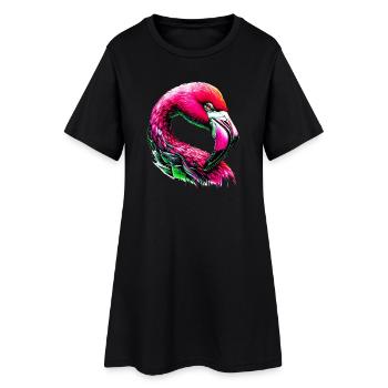 Flamant - Robe T-shirt Femme - noir - Devant