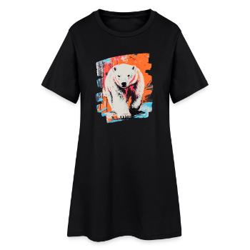 Eisbär Graffiti Sprayer - Frauen T-Shirt-Kleid - Schwarz - Vorne