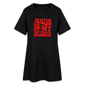 Jésus est mon influenceur - Foi chrétienne - Robe T-shirt Femme - noir - Devant