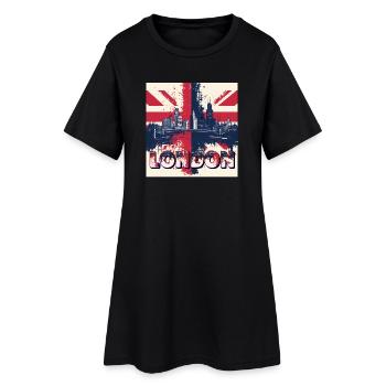 Éclaboussure Union Jack de la Skyline de Londres - Robe T-shirt Femme - noir - Devant