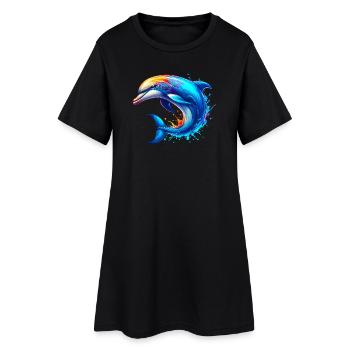 Dolphin - Women’s T-Shirt Dress - black - Front