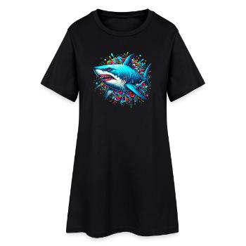 Requin - Robe T-shirt Femme - noir - Devant