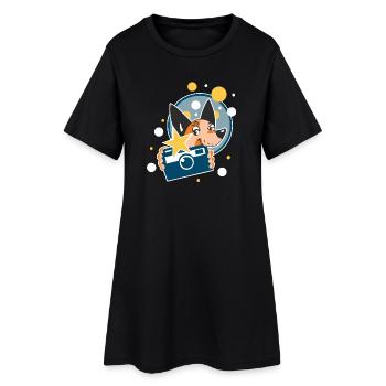 Hundefotograf - Frauen T-Shirt-Kleid - Schwarz - Vorne