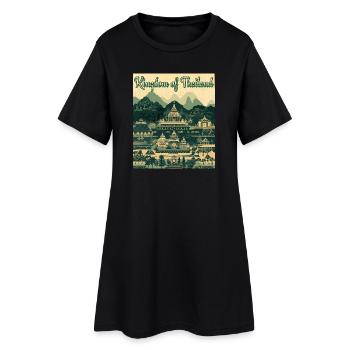 Kingdom of Thailand Temple Panorama - Women’s T-Shirt Dress - black - Front