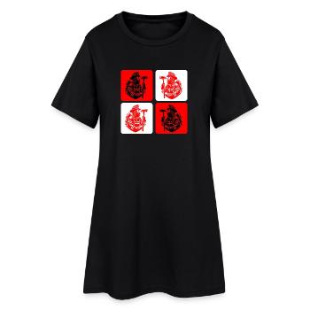 Feuerwehr – Mut im Einsatz - Frauen T-Shirt-Kleid - Schwarz - Vorne