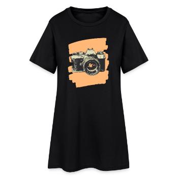 Appareil photo Photographe Photo - Robe T-shirt Femme - noir - Devant