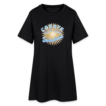 Gestalten Sie Ihren eigenen Sonnenstrahl - Frauen T-Shirt-Kleid - Schwarz - Vorne