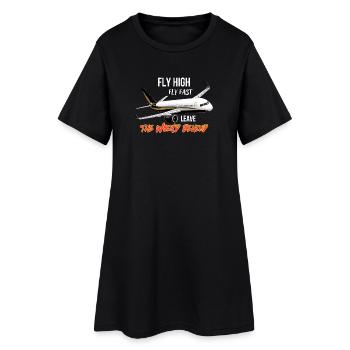 Volez haut Laissez derrière vous le monde - Robe T-shirt Femme - noir - Devant