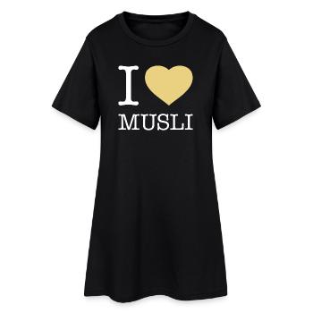 J’ADORE LE MUESLI Muesli - Robe T-shirt Femme - noir - Devant