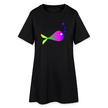 POISSON. SARDINE. POISSON D'AVRIL. MER. OCÉAN - Robe T-shirt Femme - noir - Devant