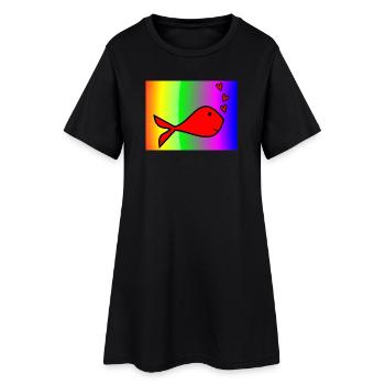POISSON. SARDINE. POISSON D'AVRIL. MER. OCÉAN - Robe T-shirt Femme - noir - Devant