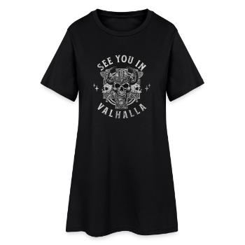 See you in Valhalla | Wikinger | Vikinger | Odin - Frauen T-Shirt-Kleid - Schwarz - Vorne