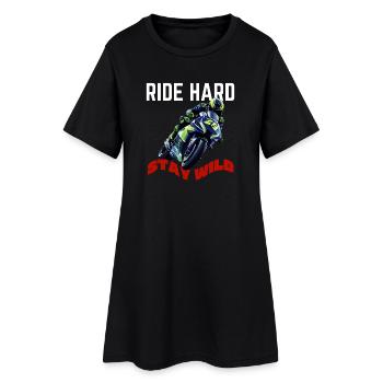 Roule dur, reste sauvage, moto rider - Robe T-shirt Femme - noir - Devant