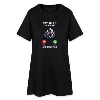 Mon vélo m’appelle - Robe T-shirt Femme - noir - Devant