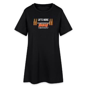 Graphique de salle de sport Bières sur Poids - Robe T-shirt Femme - noir - Devant