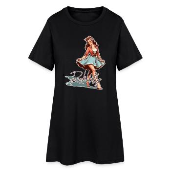 Tenue de style rockabilly femme pieds nus Cadeau rétro - Robe T-shirt Femme - noir - Devant