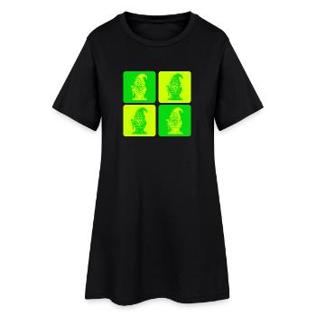 Gartenzwerge mit Axt – Mystisch und Kraftvoll - Frauen T-Shirt-Kleid - Schwarz - Vorne