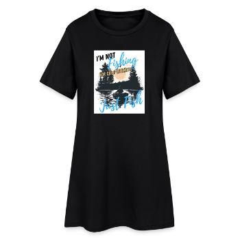 Juste du poisson, sans compliments - Robe T-shirt Femme - noir - Devant