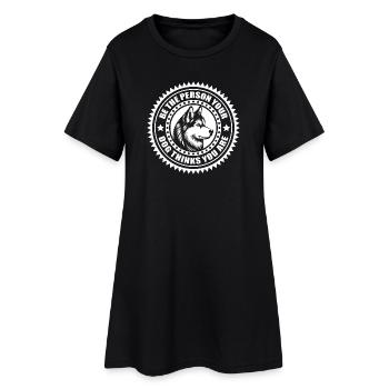 Husky - Soyez la personne que votre chien pense que vous êtes - Robe T-shirt Femme - noir - Devant