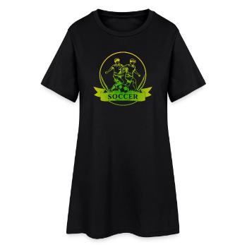 Logo du footballeur - Robe T-shirt Femme - noir - Devant