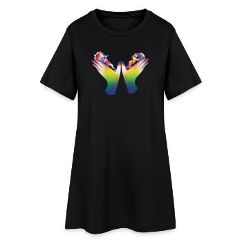 Rainbow Hands of Care - Women’s T-Shirt Dress - black - Front