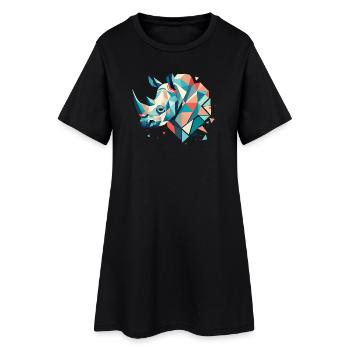 Rhinocéros abstrait – Force géométrique - Robe T-shirt Femme - noir - Devant