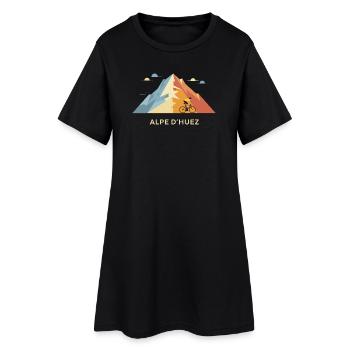 Radfahrer Alpe d'Huez Kunst - Frauen T-Shirt-Kleid - Schwarz - Vorne
