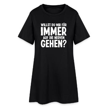 Heiratsantrag Willst du mich Heiraten Verloben - Frauen T-Shirt-Kleid - Schwarz - Vorne