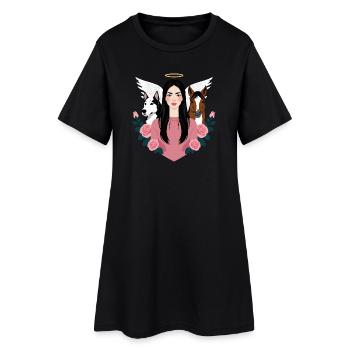 Maîtresse, chien et cheval - Robe T-shirt Femme - noir - Devant
