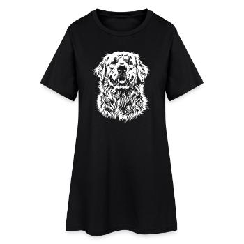 Chien de montagne des Pyrénées Portrait Chien Chien - Robe T-shirt Femme - noir - Devant