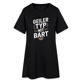 gars avec barbe barbe barbier barbe complète - Robe T-shirt Femme - noir - Devant