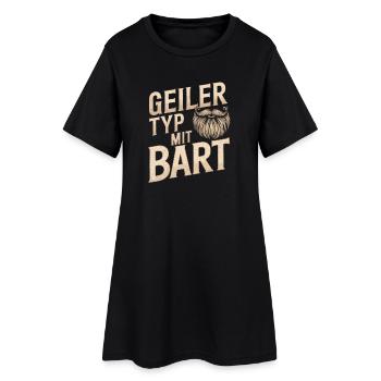 gars avec barbe barbe barbier barbe complète - Robe T-shirt Femme - noir - Devant