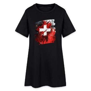 Pavillon suisse Suisse - Robe T-shirt Femme - noir - Devant