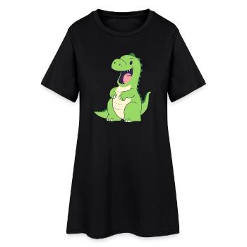 Drôle Cher Dino rieur dinosaure T rex - Robe T-shirt Femme - noir - Devant
