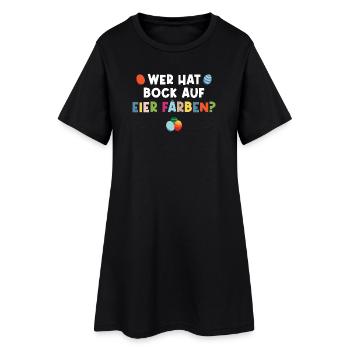 Ostern Eier färben - Frauen T-Shirt-Kleid - Schwarz - Vorne