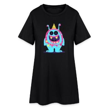 Mignon et drôle câlin monstre enfants - Robe T-shirt Femme - noir - Devant