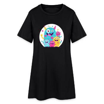 Mignon et drôle câlin monstre enfants - Robe T-shirt Femme - noir - Devant