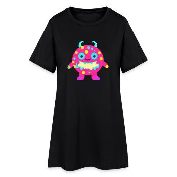 Mignon et drôle câlin monstre enfants - Robe T-shirt Femme - noir - Devant