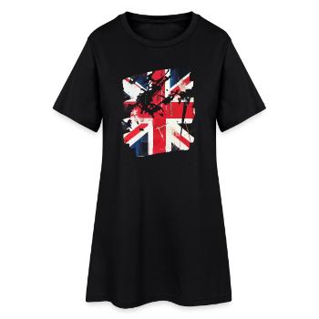 Drapeau de la Grande-Bretagne Angleterre Union Jack - Robe T-shirt Femme - noir - Devant